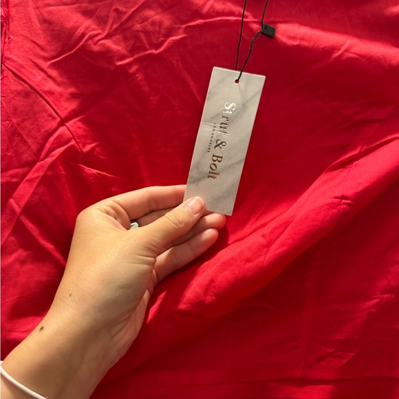 Chic Scarlet Mini Dress - Picture 5 of 7